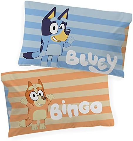 Jay Franco Bluey Hello Pillowcase - Single Reversible Kids Bedding