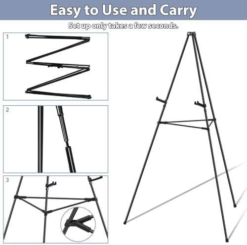 Black Easel Stand with Support Rods for Display