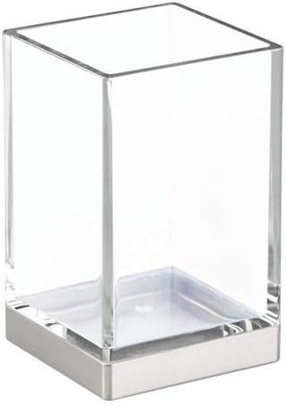 iDesign Tumbler Cup Clarity Collection Clear Brushed Nickel 25x25x4