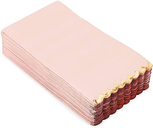 Sparkle and Bash 50 Pack Pink Gold Foil Napkins