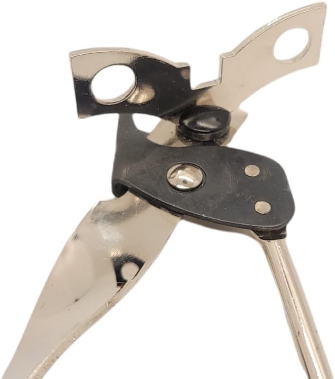 Classic Compact Hand Held Metal Can Opener with Bottle Top Remover