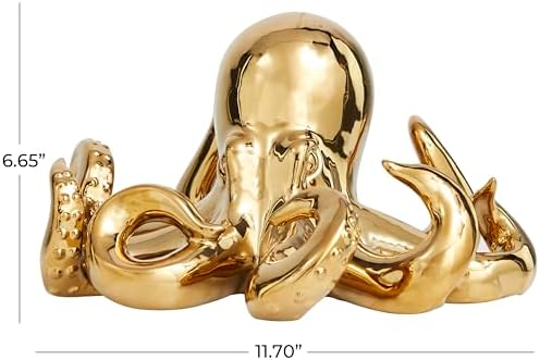 Deco 79 Gold Ceramic Octopus Sculpture Home Decor Statue