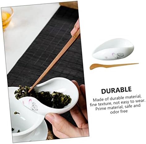 LIFKOME Tea Leaf Spoon Ceramic Scoop for Coffee Beans