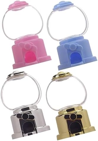 PRETYZOOM 4pcs Manual Gumball Machine Candy Dispenser Pink
