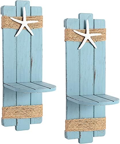 SOMTO Beach Starfish Wall Candle Sconces Set of 2