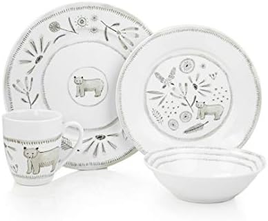 Everything Kitchens 16-Piece Dinnerware Set with Mugs Bear With Me