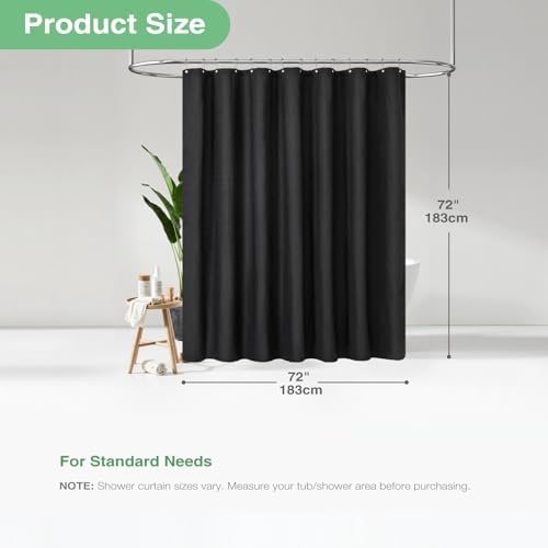 Dynamene Heavy Duty Waffle Shower Curtain Set with 12 Hooks