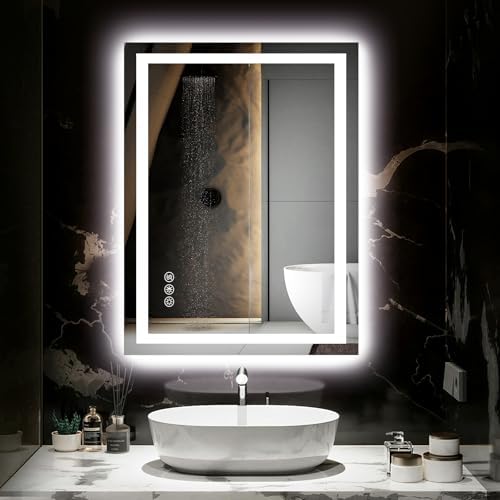 LED Bathroom Mirror with Lights 24x32 Dimmable Smart Mirror
