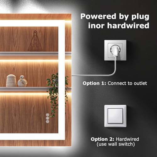 LED Bathroom Mirror with Lights 24x32 Dimmable Smart Mirror