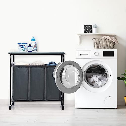 ALIMORDEN Laundry Sorter with Ironing Board and Folding Lid