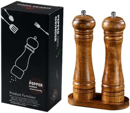 LETSKAB 2 Piece Adjustable Wooden Salt and Pepper Mill Set