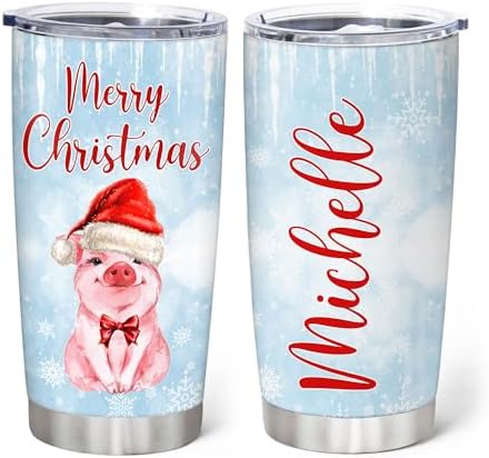 Hyturtle Custom Name Pig Christmas Coffee Tumbler 20oz