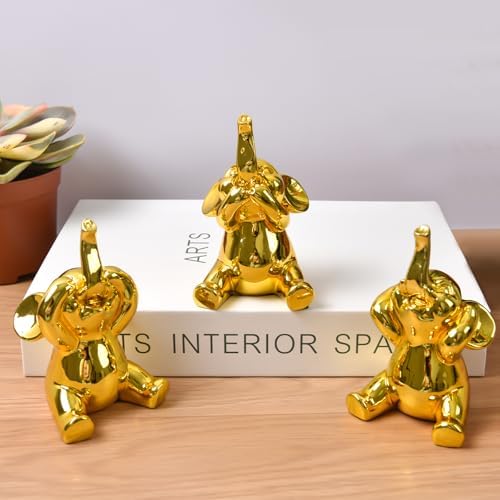 Cute Small Set of 3 Elephant Statues Home Decor