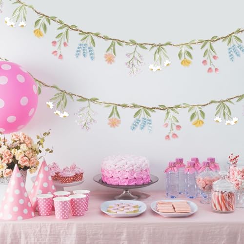 Cheerland Wildflower Garland for Garden Parties and Weddings
