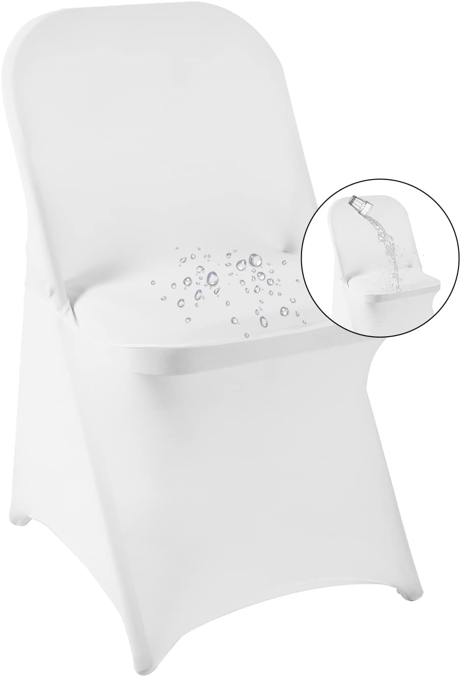 Magalo 12 Pack White Spandex Folding Chair Covers