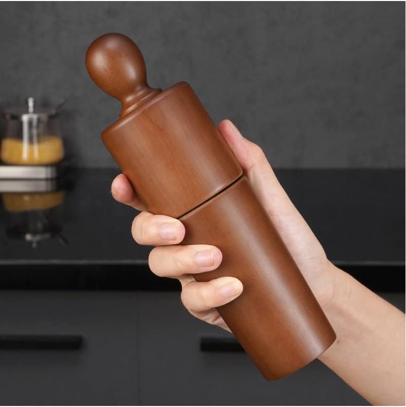 Premium Oak Wood Salt Pepper Grinder Set 1