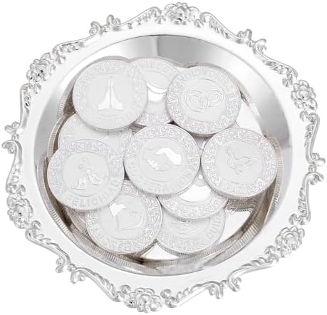 TINGKU Silver Spanish Wedding Ceremony Coins Set with Tray