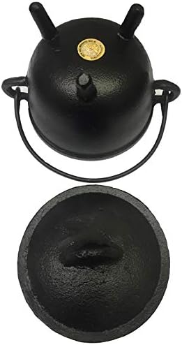 New Age Cast Iron Cauldron with Handle and Lid