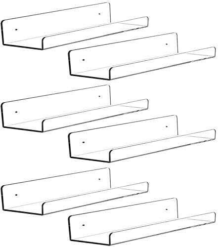 CY Craft 6PCS Clear Floating Bookshelf for Kids Room