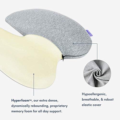 C Cushion Lab Extra Dense Lumbar Pillow with Strap - Grey