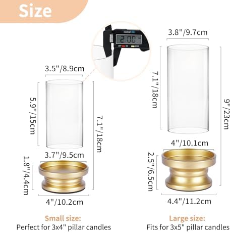 NUPTIO Hurricane Candle Holder Set of 2 Gold