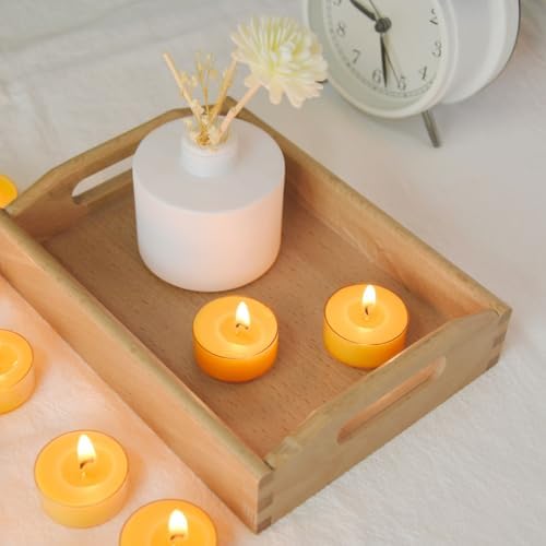 Natural Yellow Beeswax Tea Light Candles 12pcs Organic Scented Clean Burning
