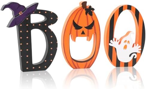 COCHIE BOO Halloween Signs Set of 3 Retro Decor