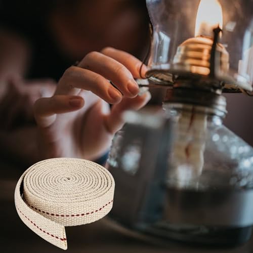 JUNSDUKE 1 Roll 65 Feet Oil Lamp Wick 34 Inch Flat Cotton Replacement