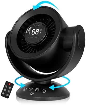 SECHKISS Desk Fan with 100 Speeds and Auto Oscillation Black