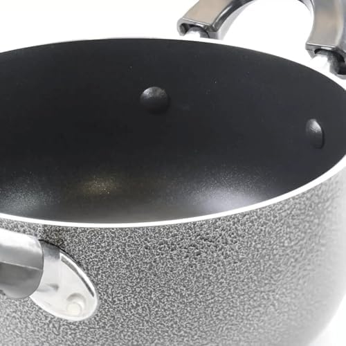 Nonstick Stockpot with Glass Lid 18 Qt Gray