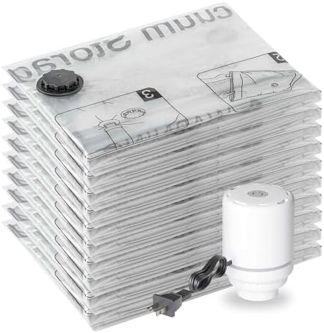 SUOCO 10 Jumbo Vacuum Storage Bags with Electric Pump