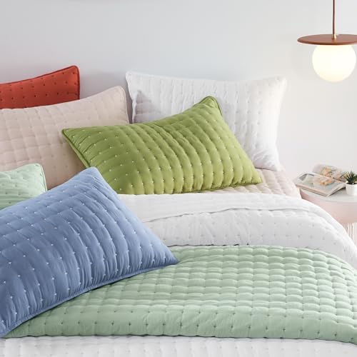 WDCOZY White Queen Quilt Bedding Set with Pillow Shams