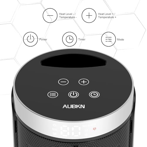 AUBKN 1500W Electric Space Heater with Remote Control and Thermostat