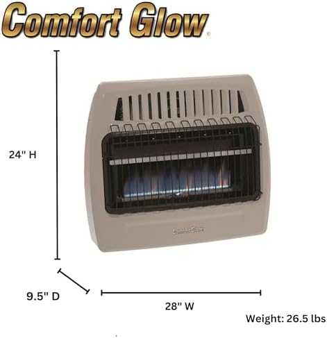 Comfort Glow Blue Flame Vent-Free Wall Heater 30000 BTU