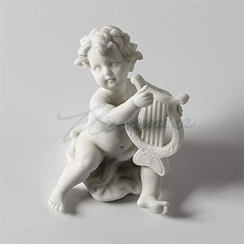 Abstract Baby Art Sculpture Play Banjo Boy Ceramic Statue Decor
