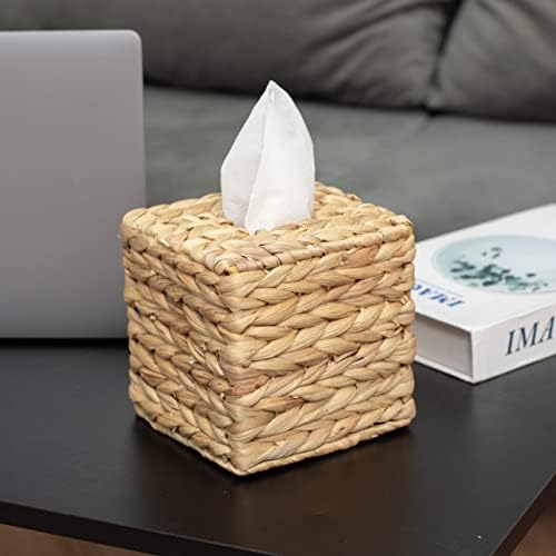 KOLWOVEN Tissue Box Holder Square Wicker