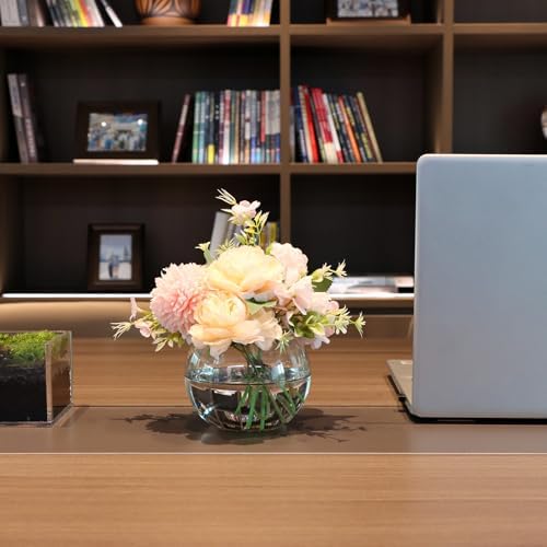 Set of 6 Clear Glass Vases with Sponge Brush