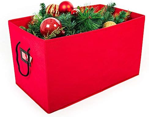 Multi Use Christmas Decoration Storage Box - Red