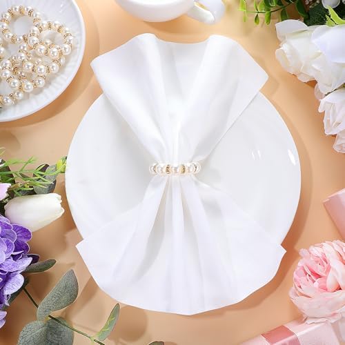 60 Pcs Pearl Napkin Rings for Elegant Weddings and Parties