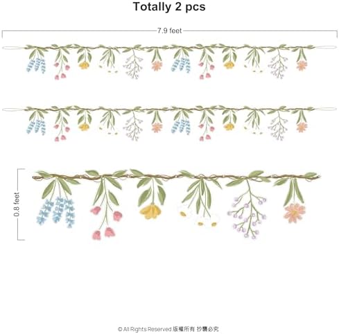 Cheerland Wildflower Garland for Garden Parties and Weddings