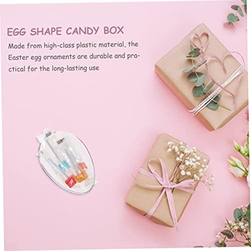 PRETYZOOM 6pcs Clear Egg Shaped Candy Holder for Easter Party Favors