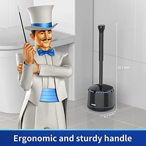 MRSIGA Toilet Plunger with Holder Black
