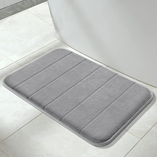 Yimobra Memory Foam Bath Mat Rug 24x17 Inches Grey