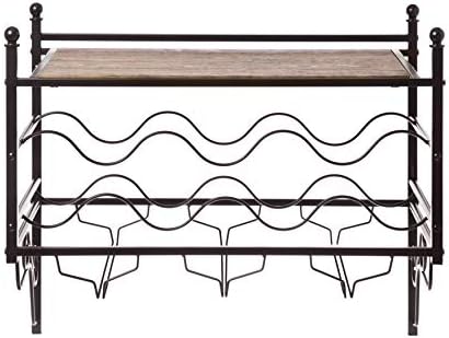 Home Zone Living Wine Rack - Freestanding Countertop Storage for 6 Bottles