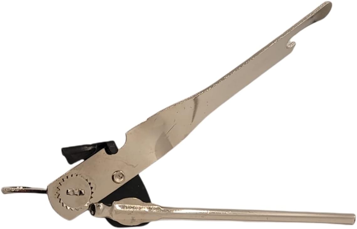 Classic Compact Hand Held Metal Can Opener with Bottle Top Remover