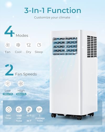 EUHOMY 8000 BTU Portable AC Unit 3 in 1