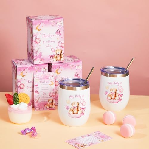 Hoolerry 6 Piece Baby Shower Prize Set with Tumblers Straws and Gift Items