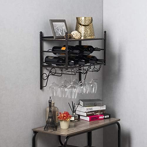 Home Zone Living Wine Rack - Freestanding Countertop Storage for 6 Bottles