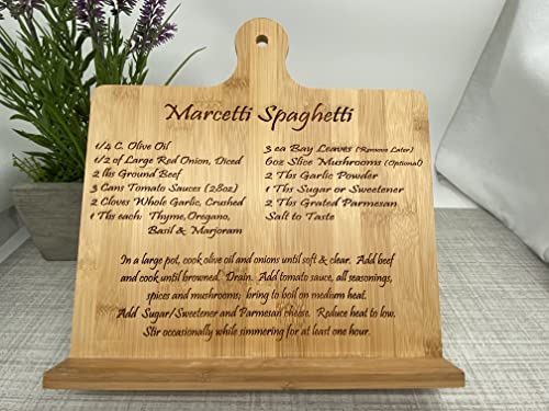 Personalized Bamboo Book Stand with Metal Clips