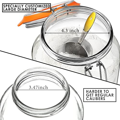 Super Wide-Mouth Glass Jars with Hinged Lids 2-Pack